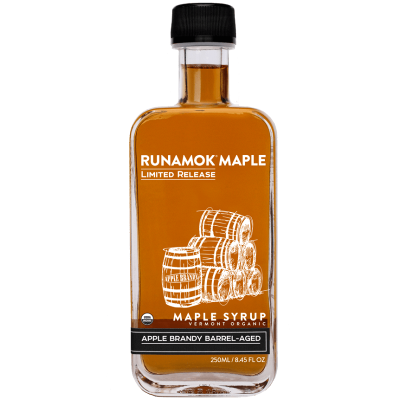 Sirop d'érable Runamok à l'eau-de-vie de pomme vieillie en fût