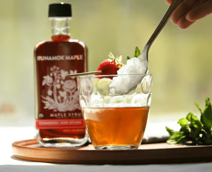 Runamok Strawberry Rose Infused Maple Syrup Cocktail