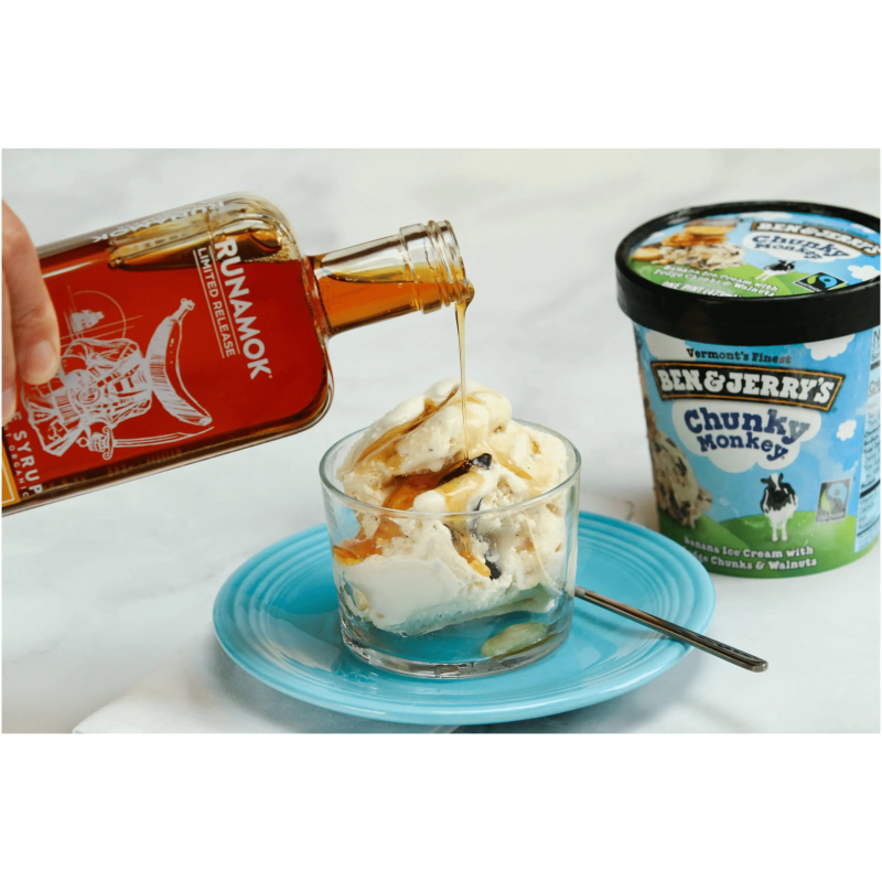 Runamok & Ben Jerry's Banana Rum Infused Maple Syrup with Ben Jerry's