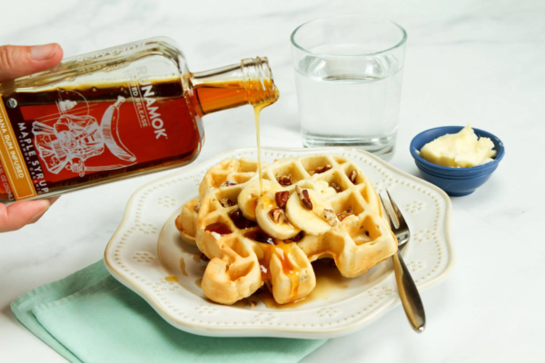 Runamok Banana Rum Infused Maple Syrup with Waffles